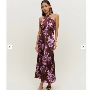 Reformation Silk Midi Halter - NWT